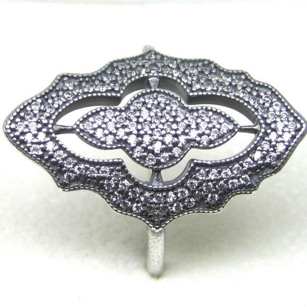 Pandora Sparkling Lace Ring SZ 6 RARE #190917CZ - Picture 3 of 7